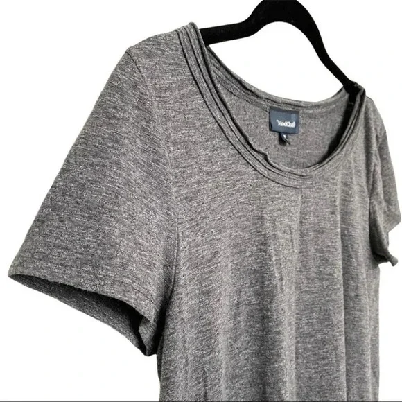 Modcloth Grey  Capped Sleeve Round Neck Tee Shirt - Picture 3 of 10
